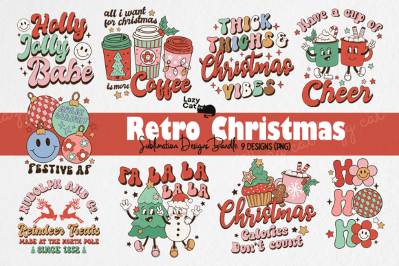 Download Retro Christmas Sublimation Bundle - Christmas sublimation Collection