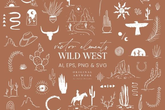 Download Wild West Vector Elements Western SVG - Element Collection