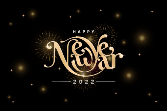 Download Happy New Year Lettering Font Gold Color - Year Collection