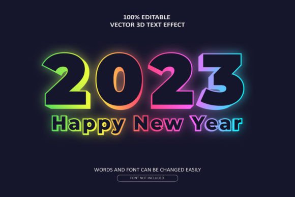 Download 3d Happy New Year 2023 Text Effect - Year Collection